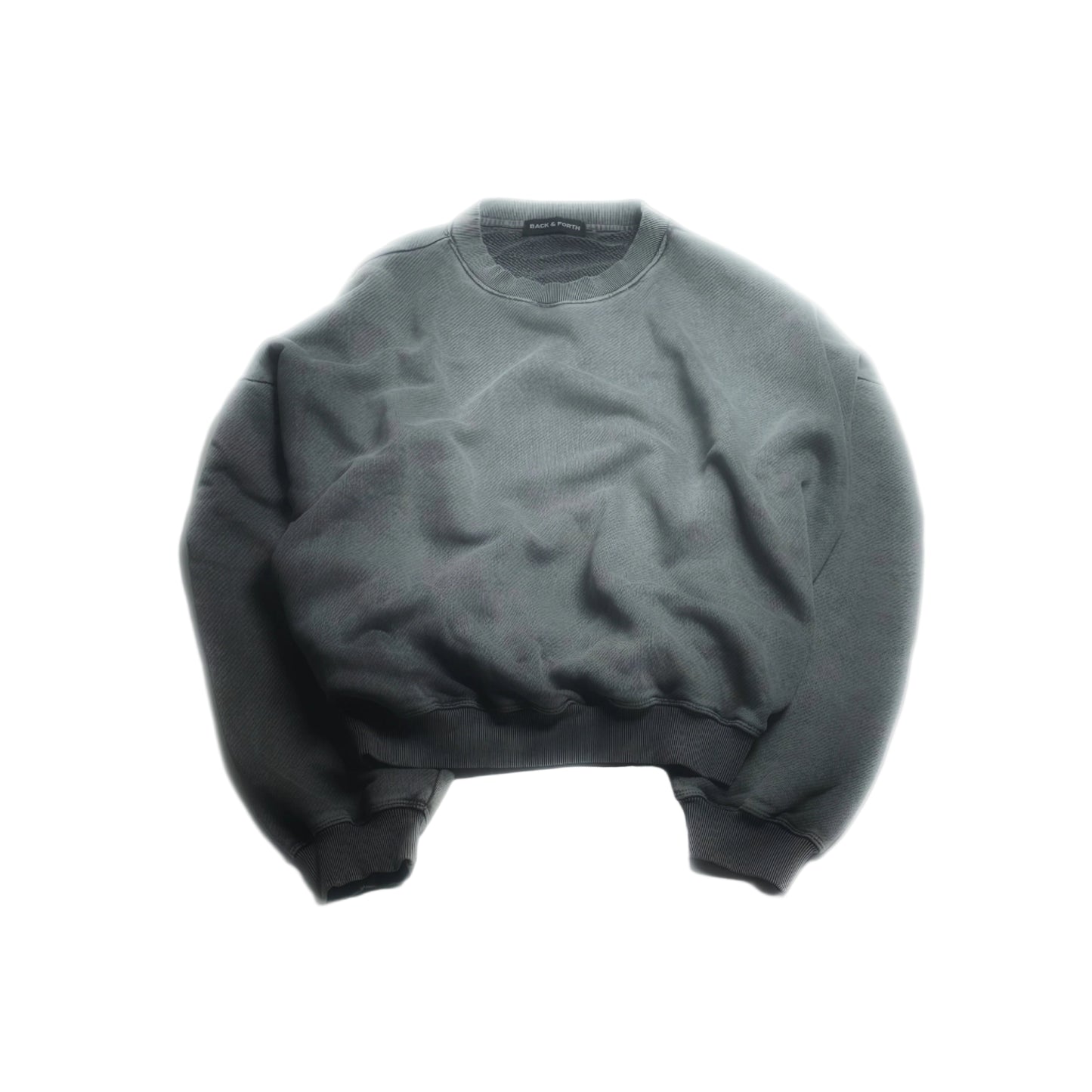 A gray, heavyweight oversized sweatshirt with a hood, displayed on a white background.